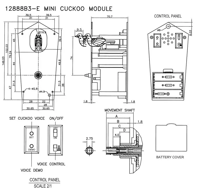 Cuckoo Clock Kit Clock Parts Cuckoo Bird Sound Movement Mechanism Buy