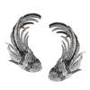 925 Sterling Silver Pave Diamond Fish Shaped Ear Cuffs