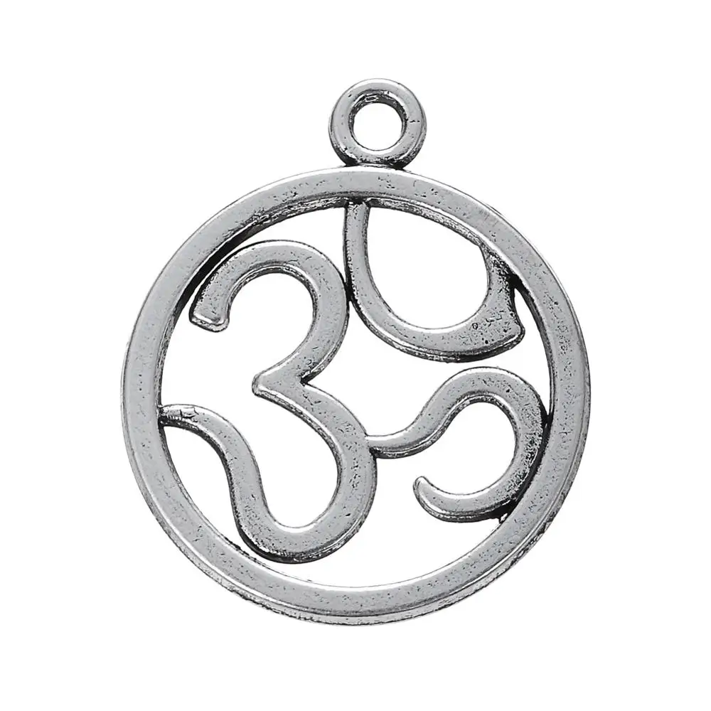 

Zinc Alloy Round Hindu Om Sign Fashion Yoga Charms For Bracelets