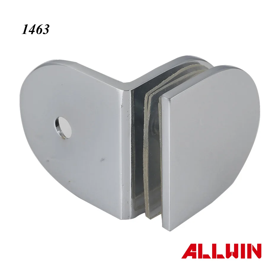 Solid Brass 90 Degree Corner Glass To Wall Mount Glass Clip