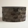 Iron Copper Plated Large Hammered Round Coffee Table