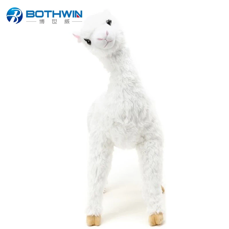 white stuffed llama