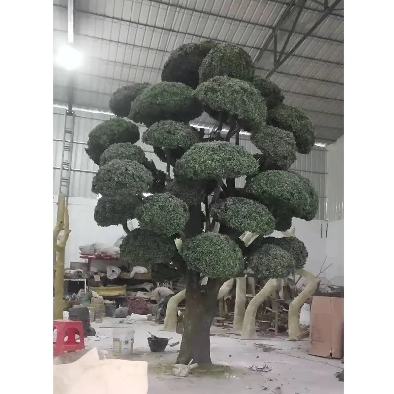 large evergreen decorative artificial podocarpus bonsai trees, 400cm height black pine tree for sale, wooden pine tree