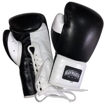 Black And White Boxing Glove Real Leather Custom Made Professional ...