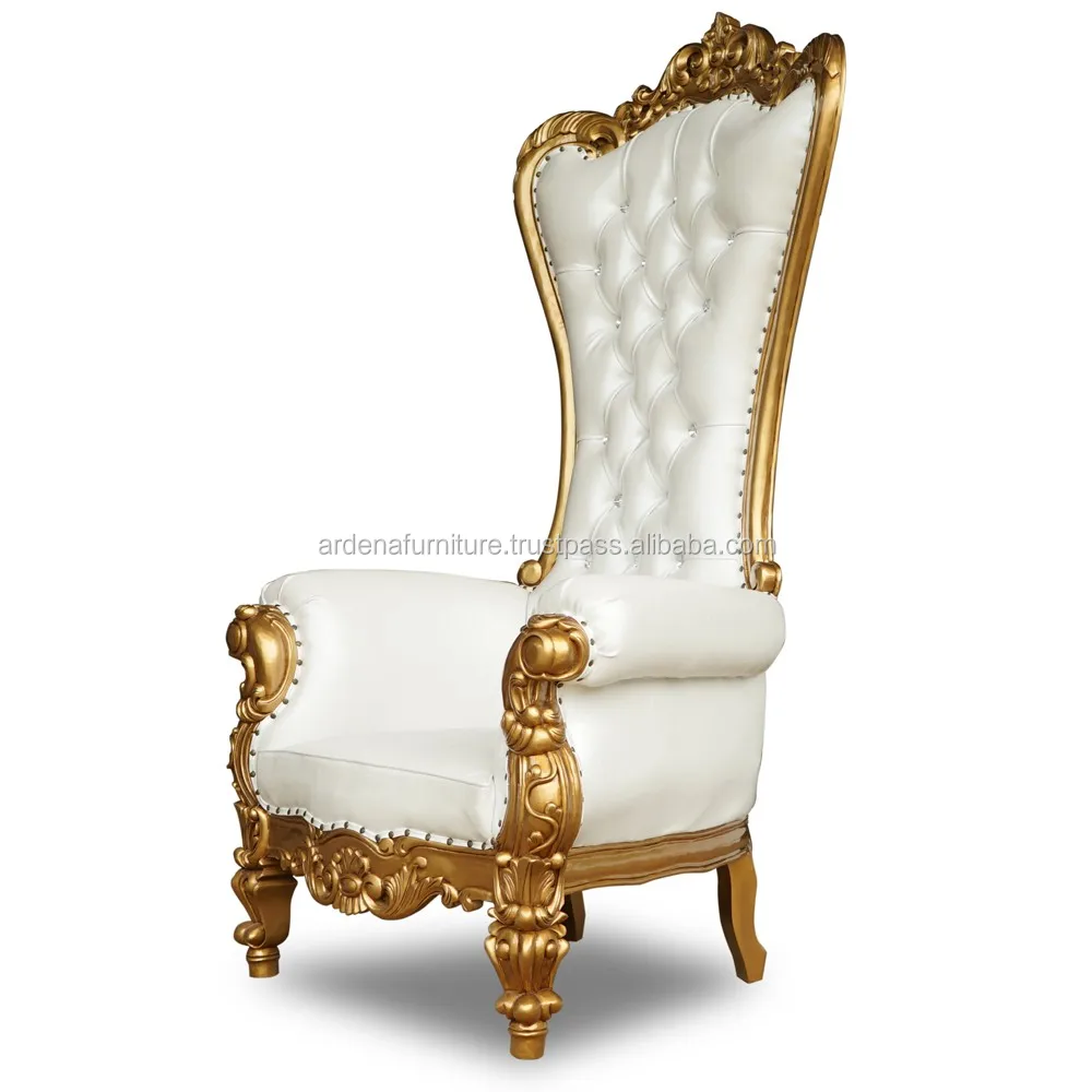 Luxury Wedding High Back Throne Chair White Leather For Sale Buy