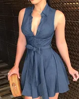 

High quality fashion women summer casual sleeveless short mini dress