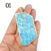 Natural Fancy Shape Turquoise Gold Electroplated Pendant Jewellery
