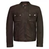 Men's latest branded quality zippers closure Brown Classic Real Cowhide original Leather Jacket total inner silk lining