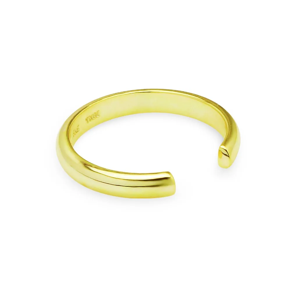 
Gold Sterling Silver Plain Simple Adjustable Toe Ring 