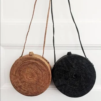 rattan bag round