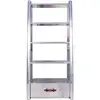 Vintage industrial aviator bookshelf industrial aircraft aluminium bookshelf with one drawer