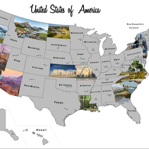 
USA State Scratch Off Travel Map,Black USA Map ,The Perfect Gift 