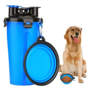 Image of 2 in 1 Dog Drinking Water Bottle with Bowl Plastic Dog Bowl Pet Dog Products