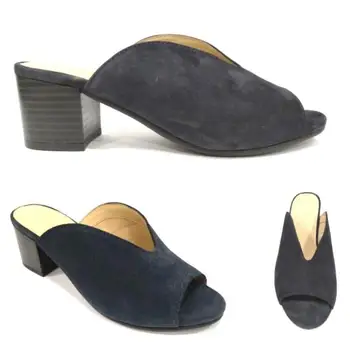 black mules wooden heel