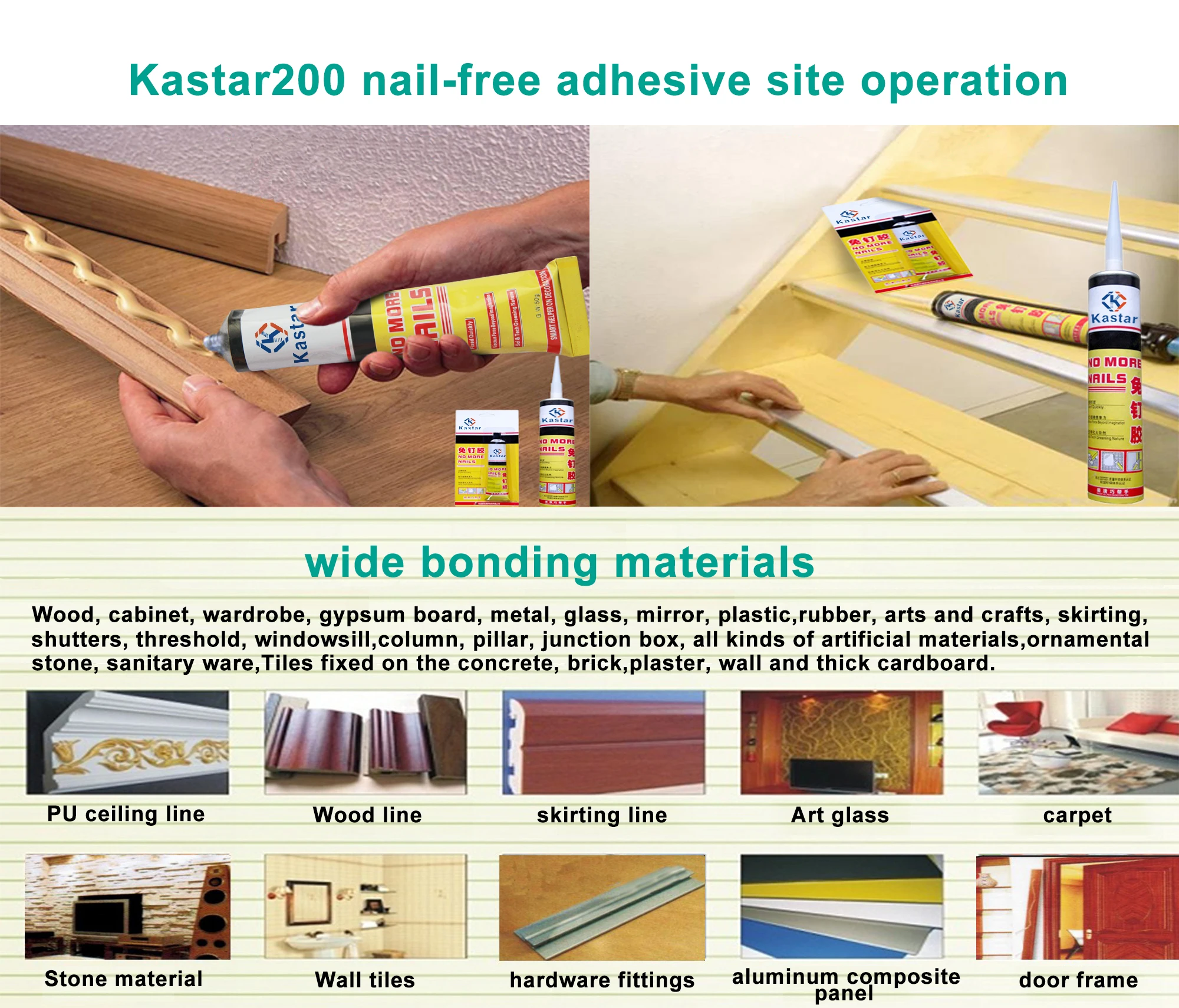 High Bonding Strength Nail-Free Glue For Wooden and Heavy Duty Construction