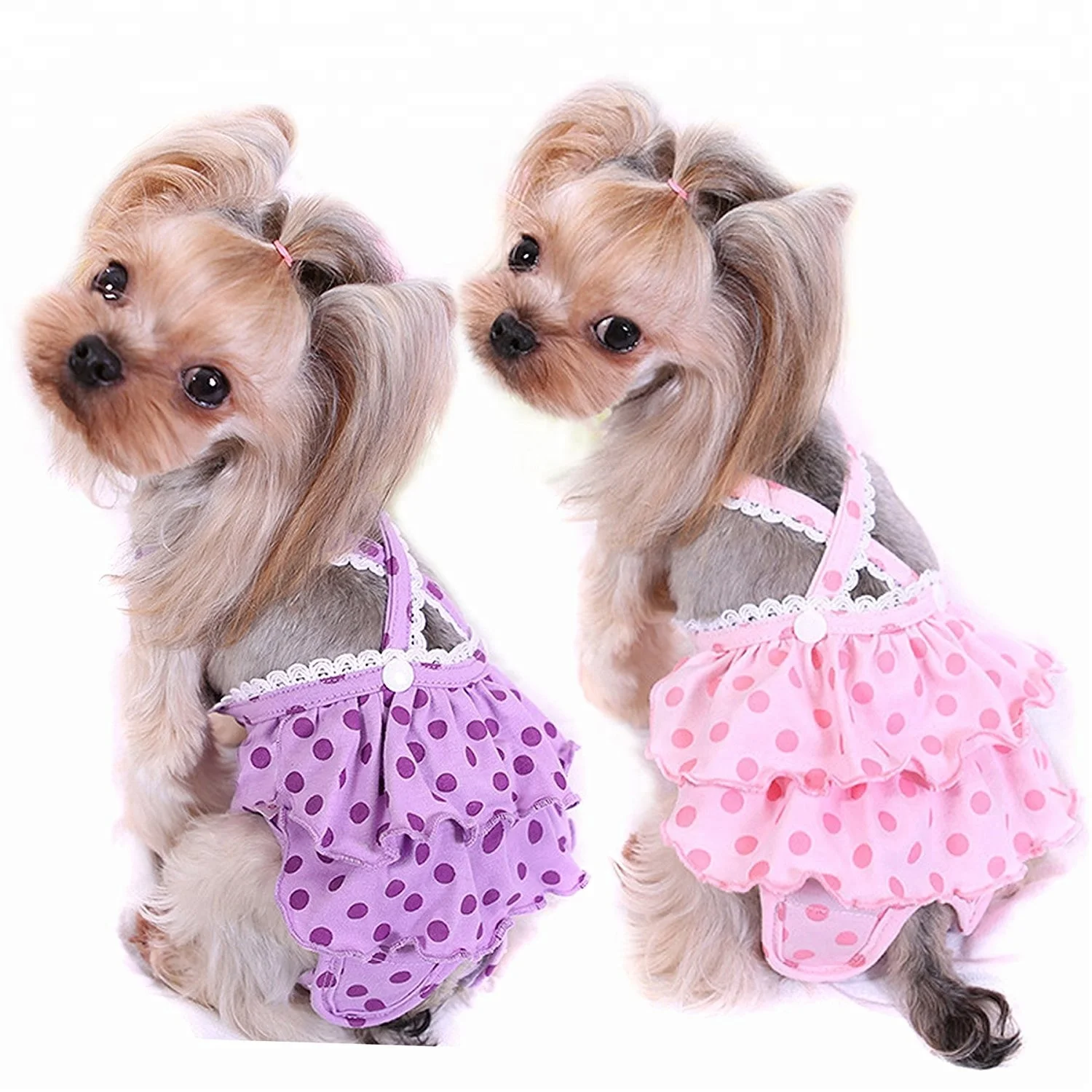 

Wholesale cute pet physiological pants suspender vest dog dress for girl pet, Pink,purple