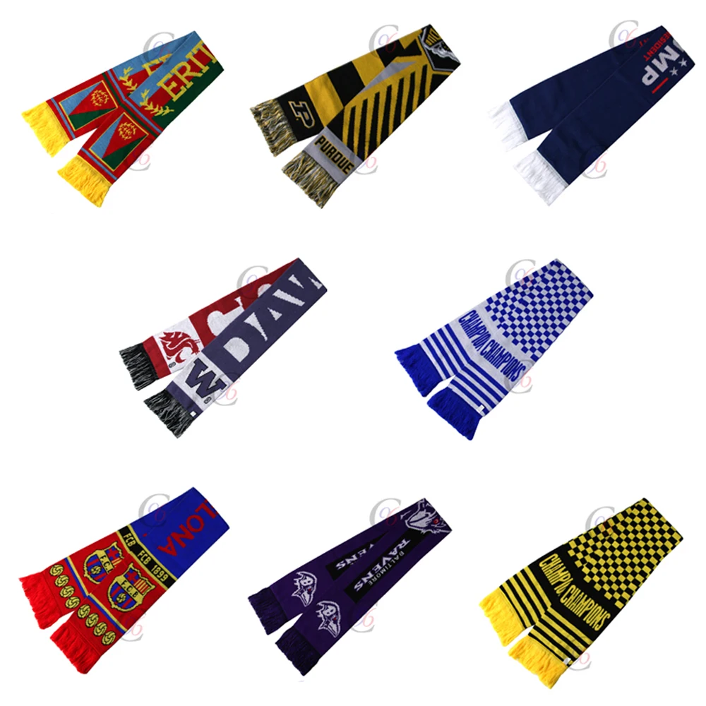 Chengxing customized logo crochet jacquard knitting promotion gift woven scarf