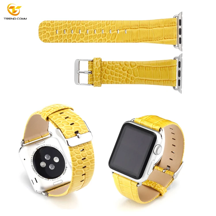 

For Apple Watch Slim Colored Luxury Pattern Leather Loop Smart Watch Band