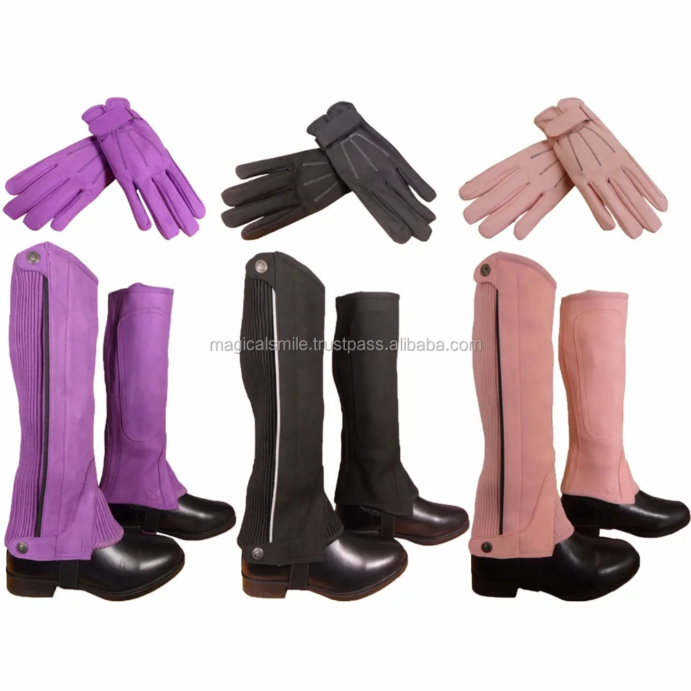 
RIDING HALF CHAPS NEW HORSE RIDING WASHABLE AMARA HALF CHAPS GLOVES 