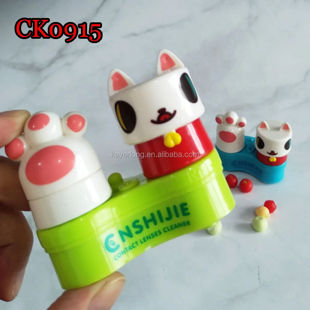 
contact lens case cute cat and paw lens cleaner machine CK0915 
