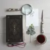 Vintage Magnifying Glass and Letter Opener Set Book Box Storage Easy Letter Opening Handheld Magnifier for Reading Inspection