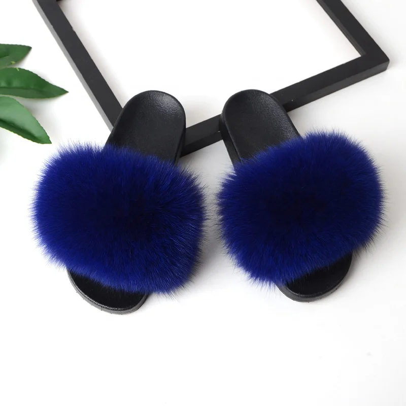 

Wholesale New Design Luxury Women home bedroom Slide Slippers Genuine fur slides women
