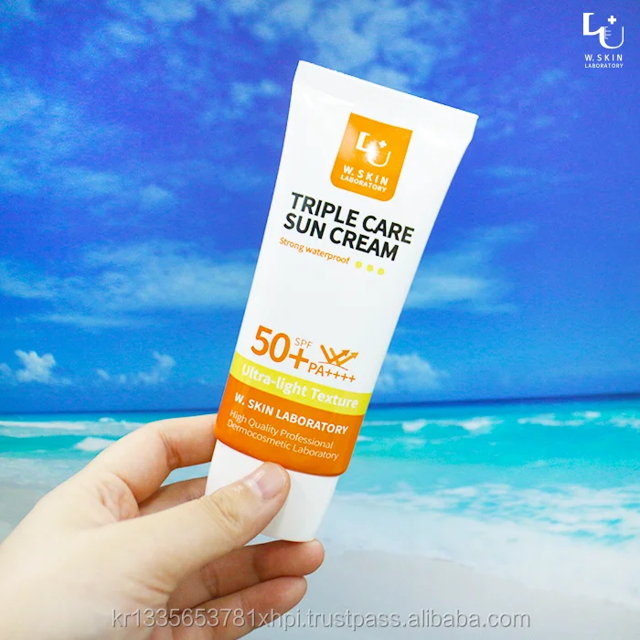 Korean Cosmetic Soft Texture Sunscreen Cream W.skin Triple Care Sun ...
