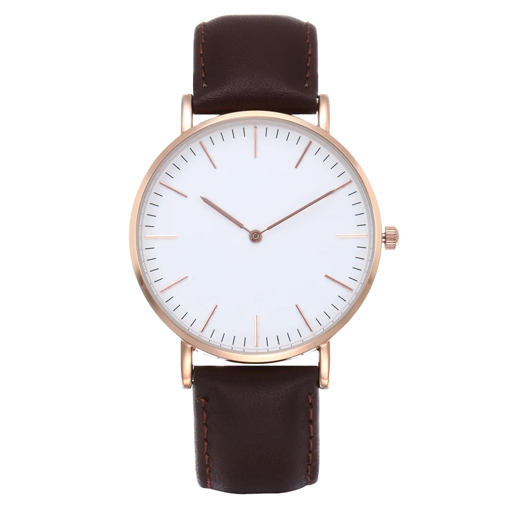 

Watches Manufacturer OEM Japan Quartz Movt And Genuine Leather Strap Blank Minimalist Mens Watch