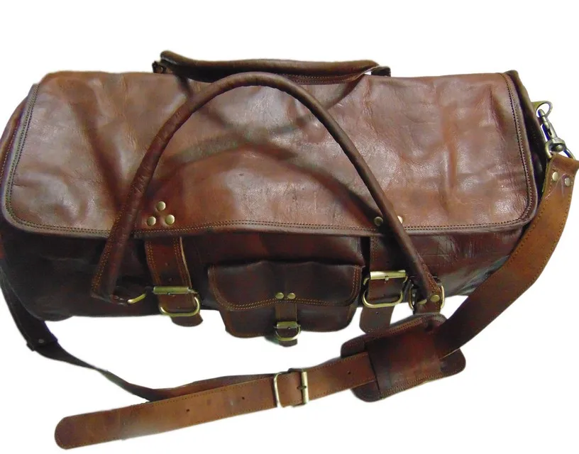 Bag Leather Travel Men Luggage Gym Duffle S Handbag Large Vintage Overnight New