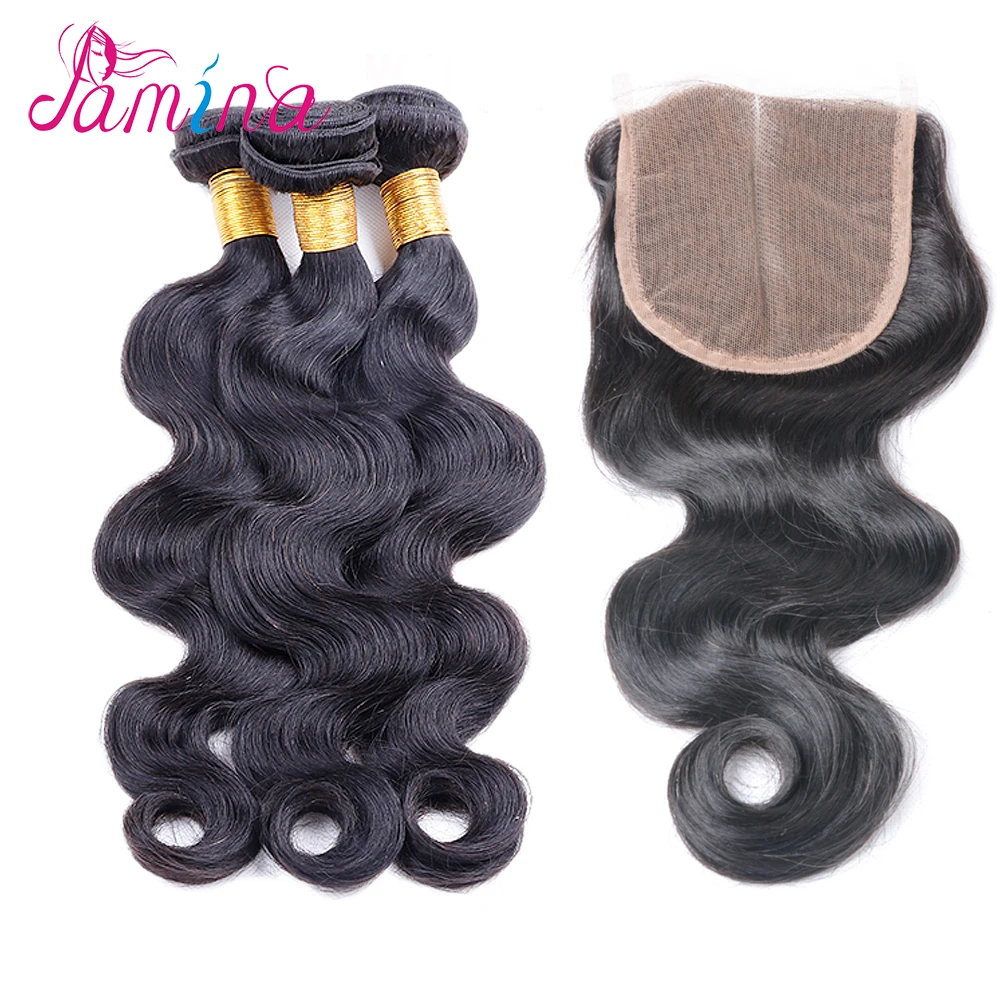 

Wholesale Unprocessed Virgin Malaysian Body Wave Weave Human Hair 3 Bundles With Lace Closure 4x4 Bleached Knots