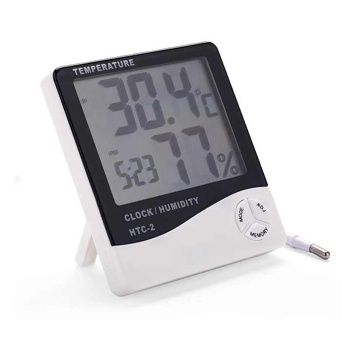 

Climate humidity meter Super LCD digital display Probe Max min temperature clock hygrometer thermometer indoor outdoor grower