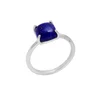 Beautiful Square Blue Lapis Lazuli Gemstone Sterling Silver Jewelry Ring