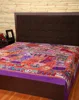 Cotton Patchwork and Embroidered Elephant Double Bedspread