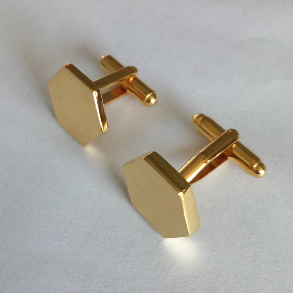 Custom made copper cufflink blanks 18k gold plating new cuff links set.jpg