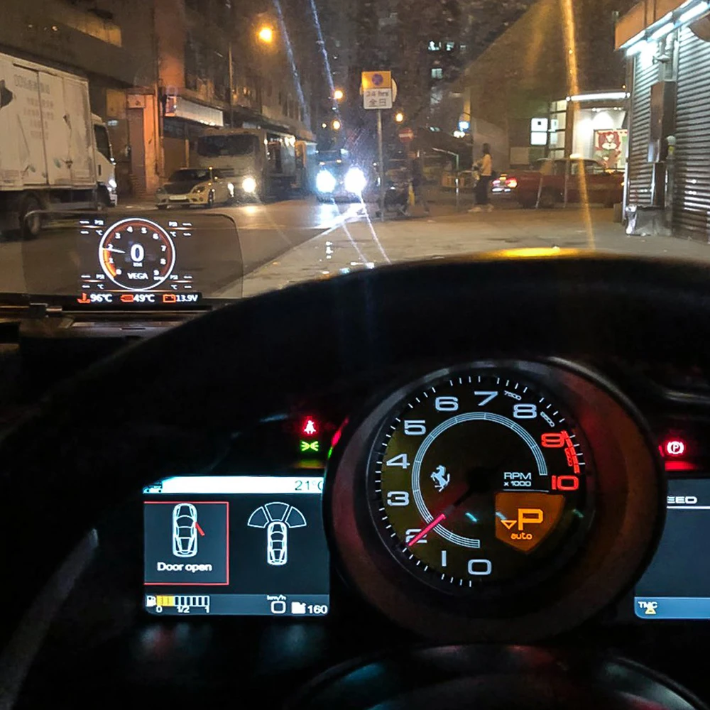 HUD Head Up Display Professional CAN BUS Gesture Controller G Force Oil Water Horsepower Temperature Acceleration Analysis Navig