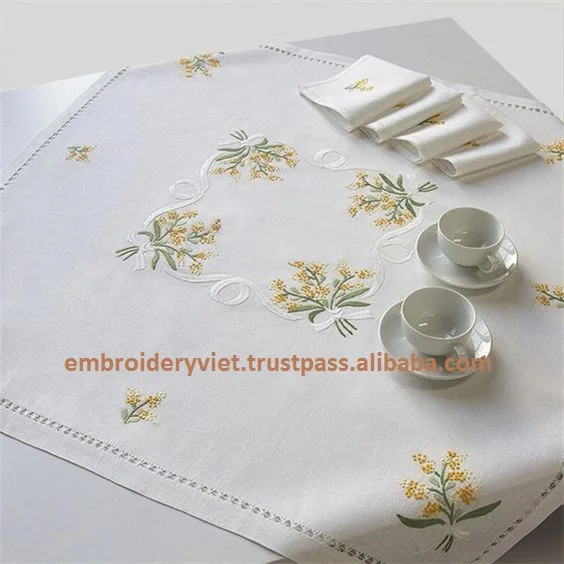 ベトナム手作り刺繍テーブルクロス Buy Handmade Embroidery Table Cloth Vietnam Handmade Table Linens For Sale Product On Alibaba Com