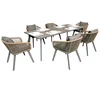 Awalys Outdoor Dining Table with Ceramic and tempered glass 7 Piece outdoor dining set