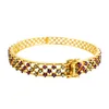 Diamond Gemstone Bracelet 14k Yellow Gold Diamond Gemstone Ruby Bangle