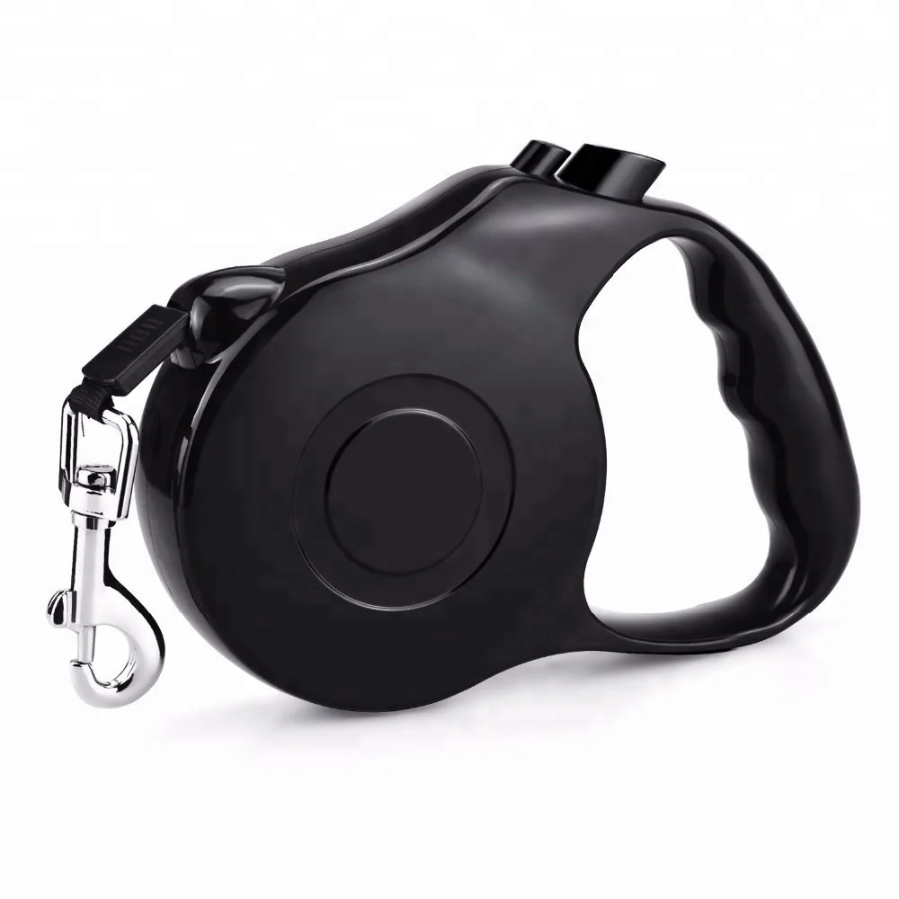 Automatic retractable dog walking leash with break and lock button