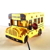Awesome School Bus Pop Up Greeting cards Yellow Reliable Stop Sign Pick Up Folds Flat Birthday 3D Pop up Cards