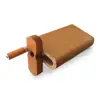 4" Swivel Cap Wooden Dugout - Classic Teak with metal bat and poker.