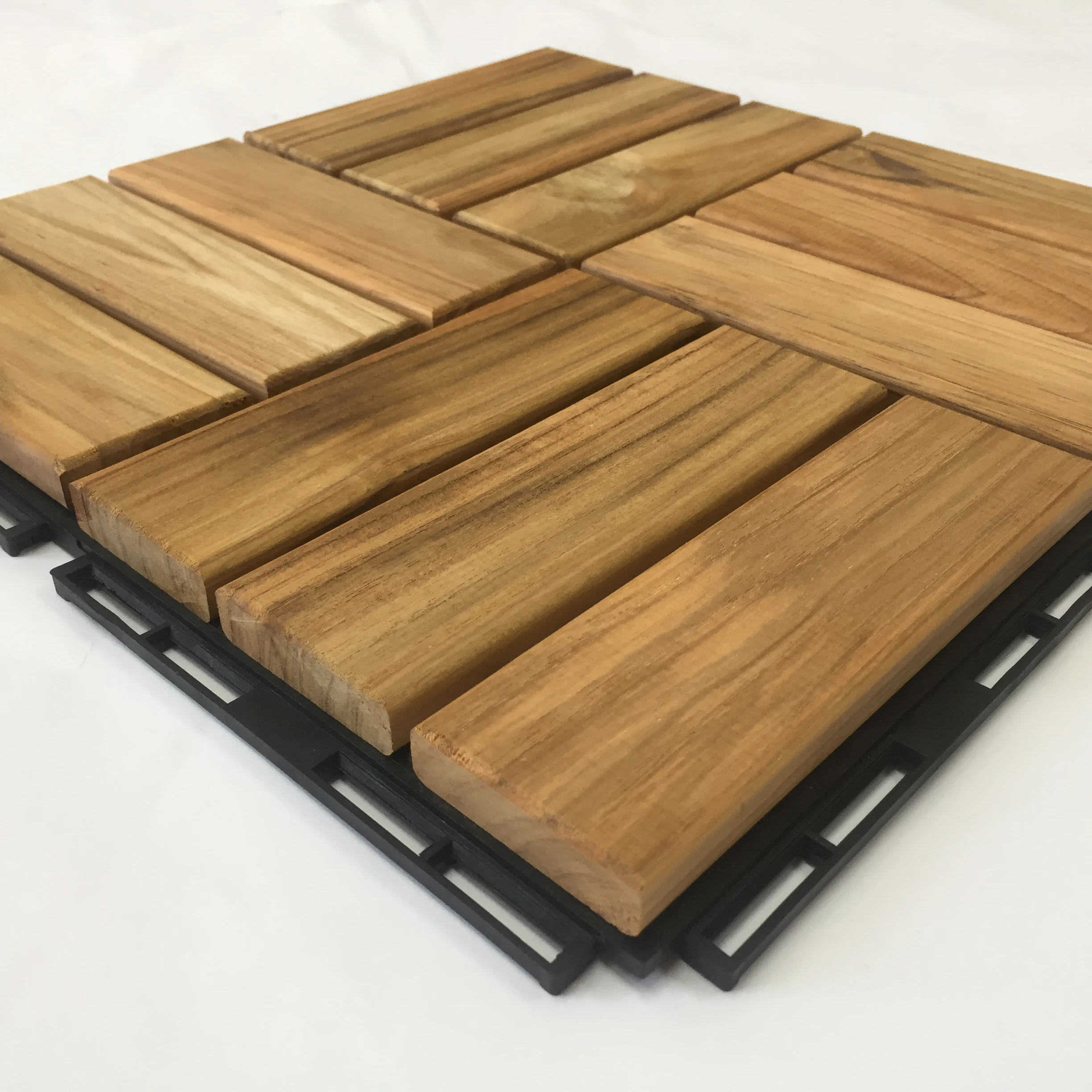 Balcony Teak Wooden Deck Tiles Vietnam Interlocking Teak Wood