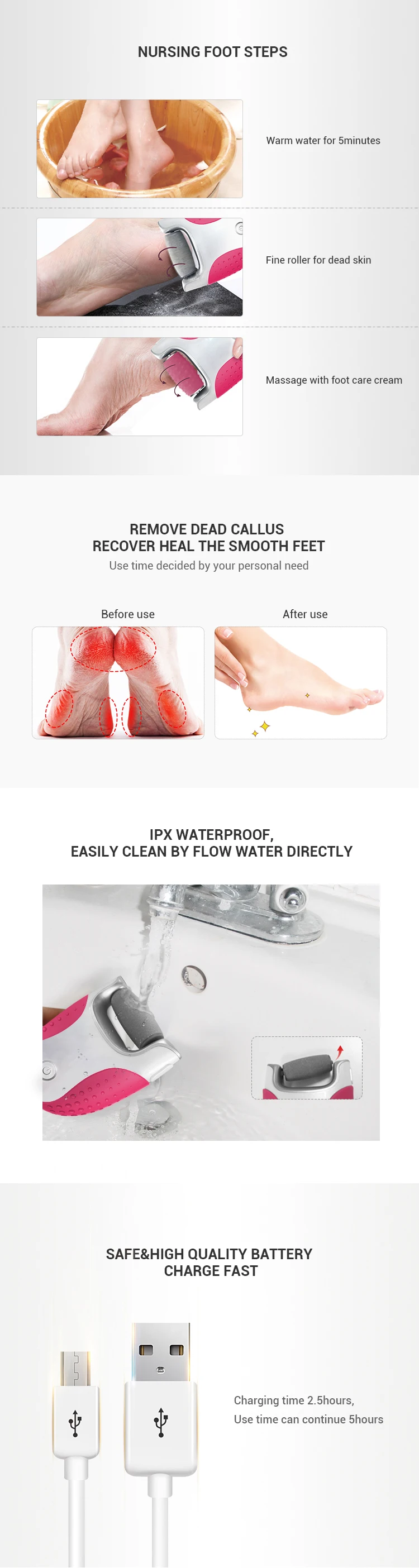 2021 New Product Waterproof Electric Callus Remover Nail Care Foot File Home Use Device Buy