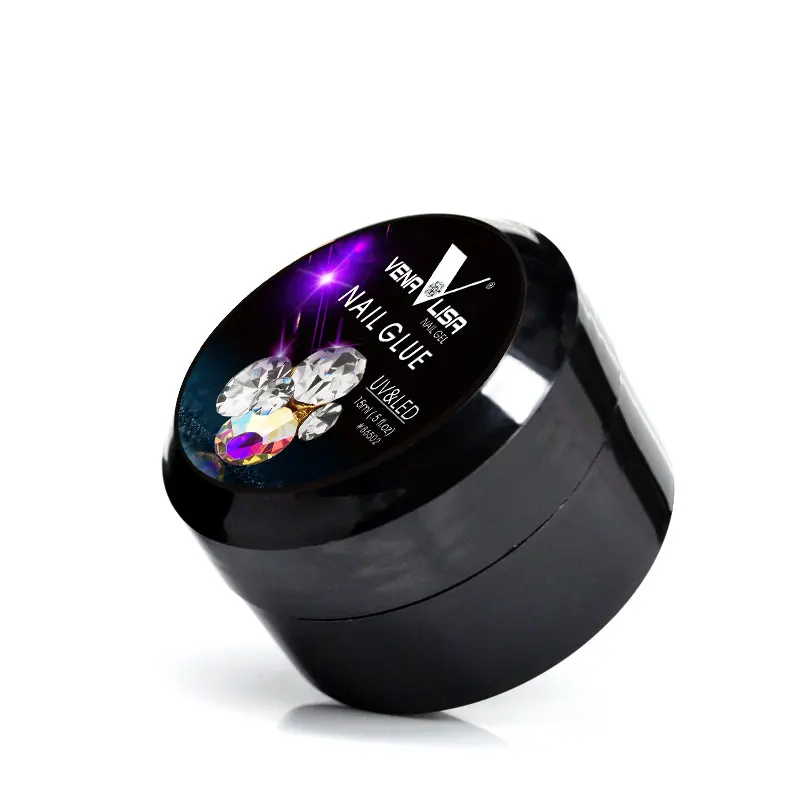 New Venalisa Nail Art Products of 15ml Labeling OEM Soak off Rhinestone Diamond Decoration Stick Gel Nail Glue Dehydration
