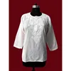 Cotton chicken embroidery kurti short tunic white chicken embroidered blouse top