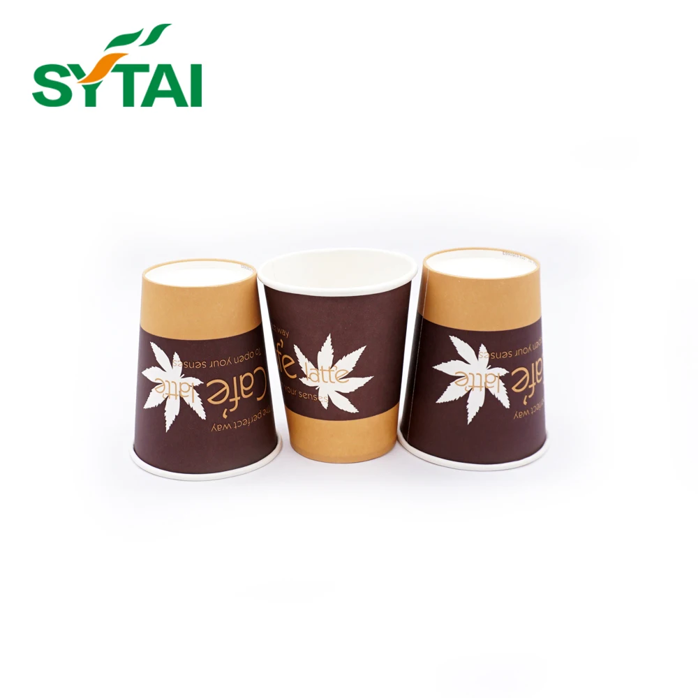 Custom Company Logo Disposable Pla Coating Paper Coffee Cups With Lids ...