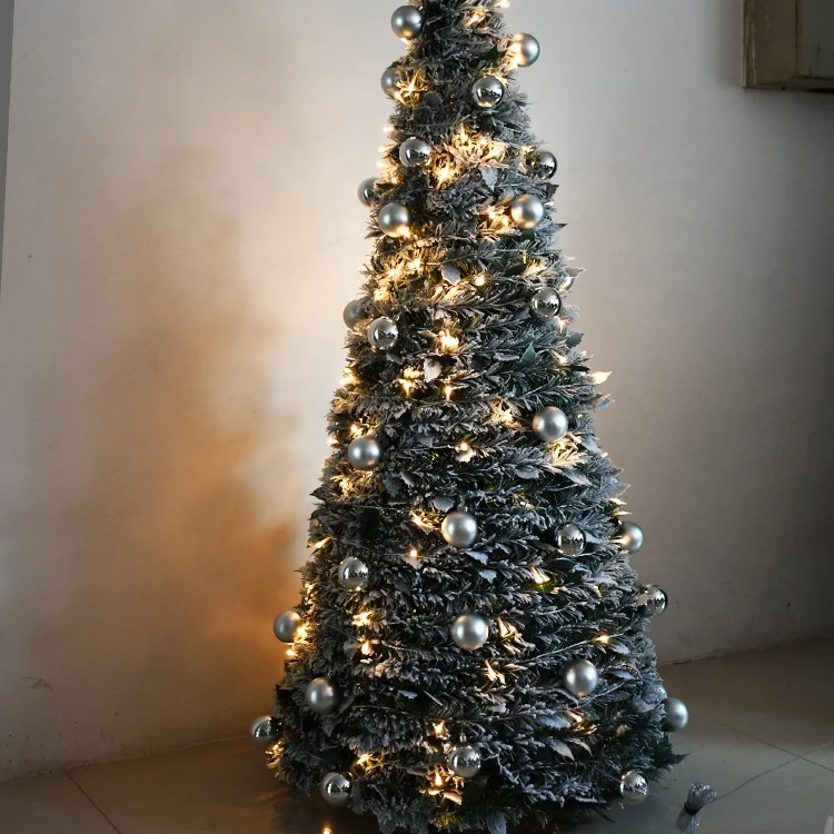 

New product ideas 2019 cheap 6ft christmas tree with snow and lights for indoor and outdoor holiday decoration