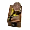 Antique Brass Compass with Sheesham Wooden Box, Vintage Antique High Quality Export Packing company box Royal Handicraft