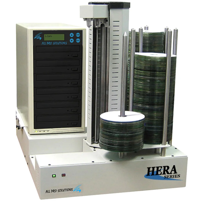 Hera 6 Automated Cd Dvd Duplicator 6 Drives 500gb Hdd 630 Disc Capacity Buy Dvd Duplicator