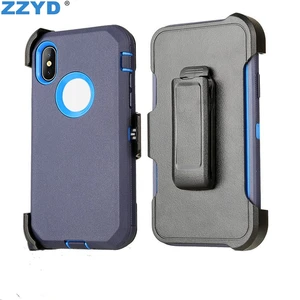 ZZYD Phone Case Cover Robot Hard  Cover Cases with Clip Dual Layer For Defender Series for iPhone X